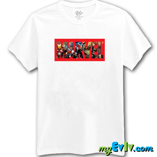 white marvel t shirt
