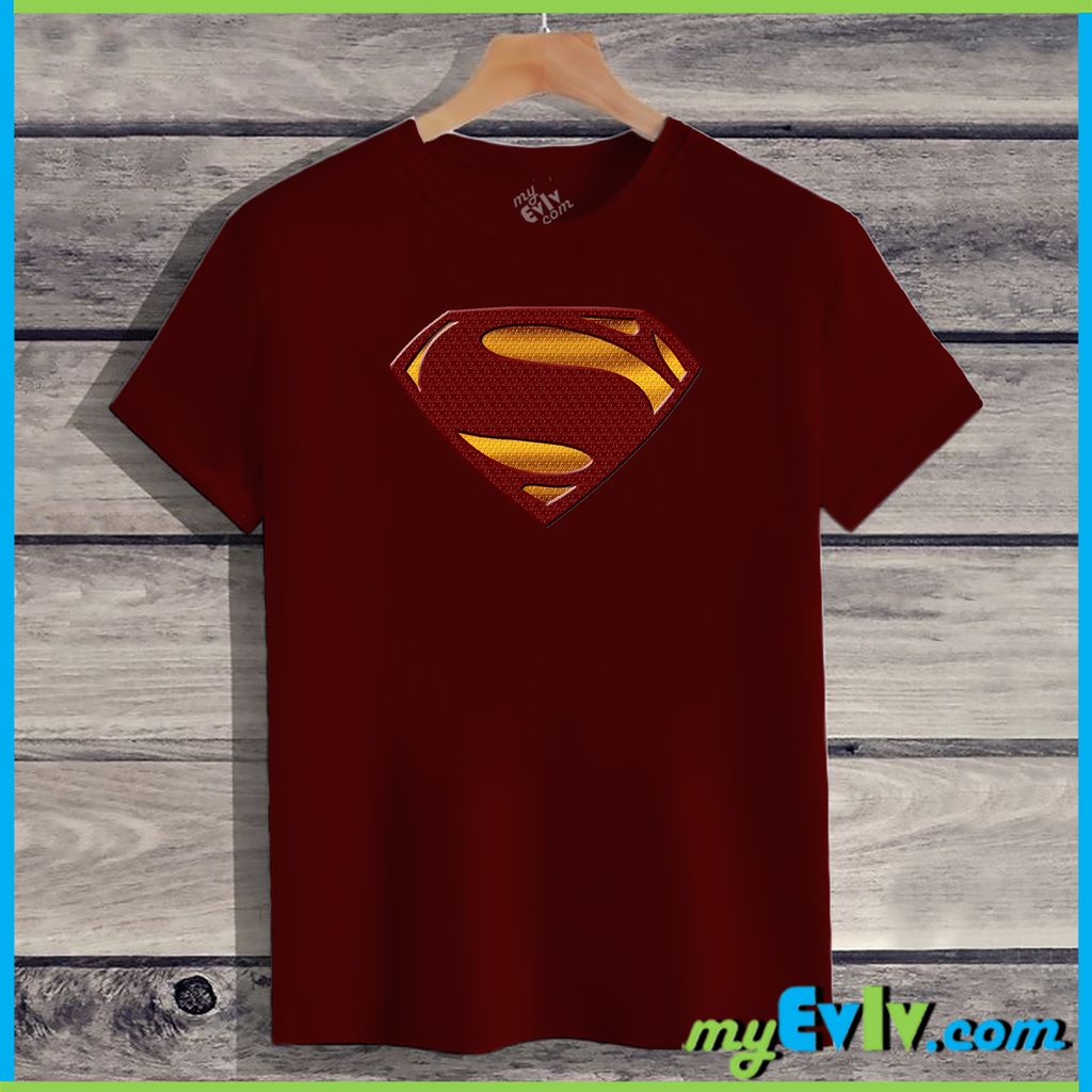 DC005-SupermanBadge-Maroon-Shirt