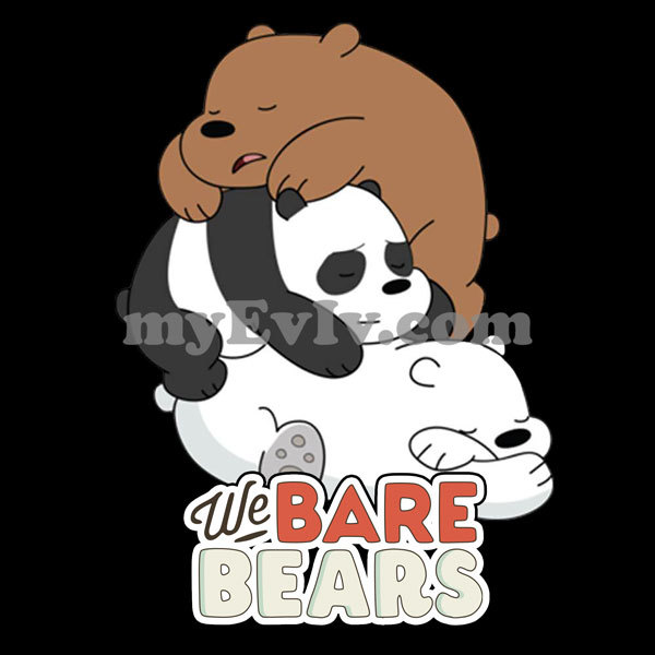 [Black/White] We Bare Bears Sleeping T-Shirt