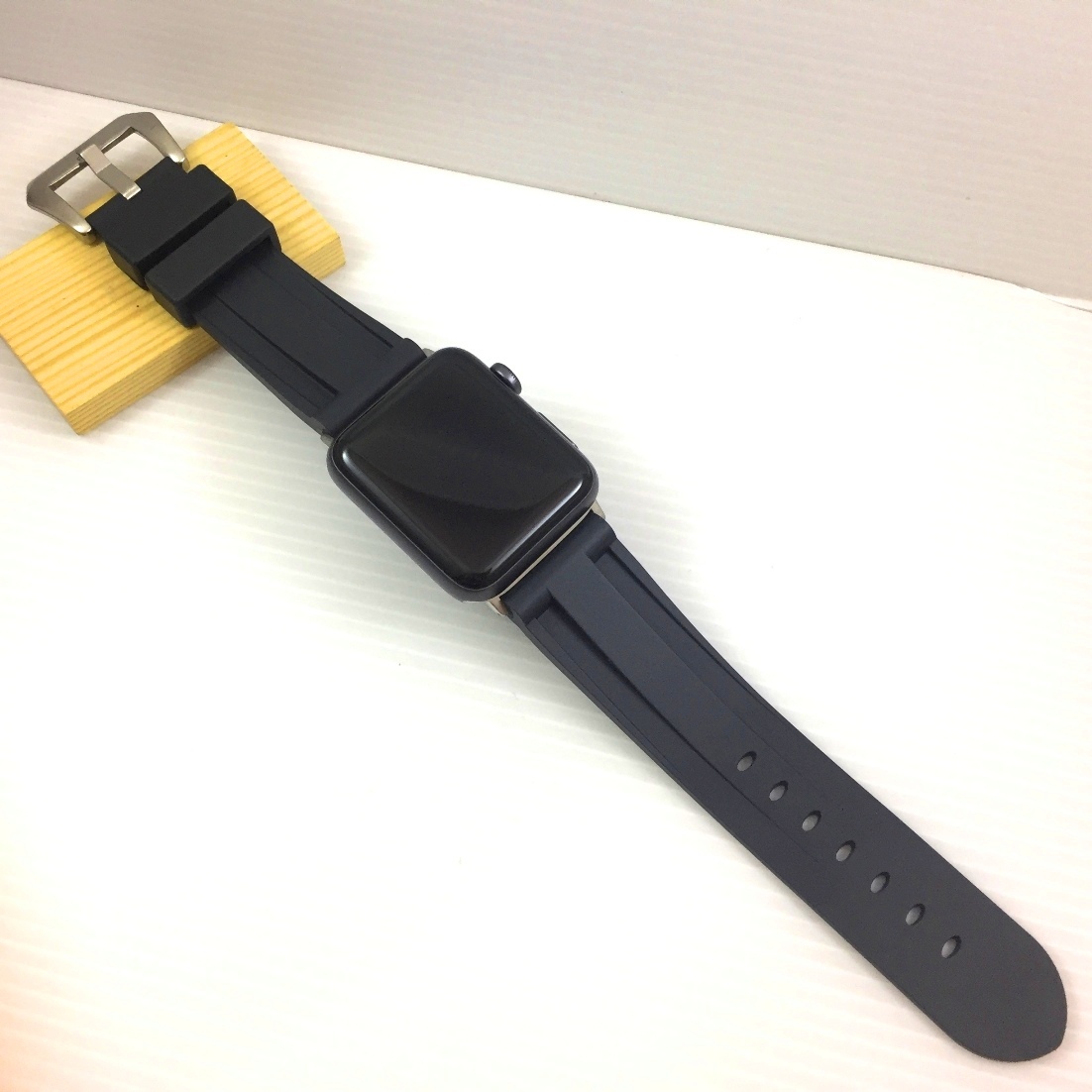 Apple Watch 沛納海 Panerai 最佳代用 橡膠錶帶 黑色 胖大海不鏽鋼針扣 38 40 42 44 - 瑞利鐘錶：修手錶 手錶換電池 ...