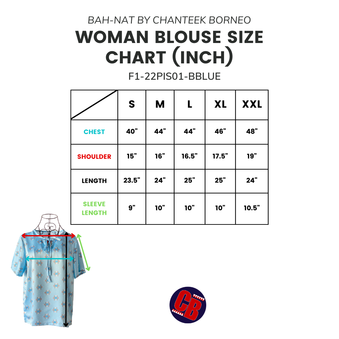 SIZE CHART F1-22PIS01-BBLUE