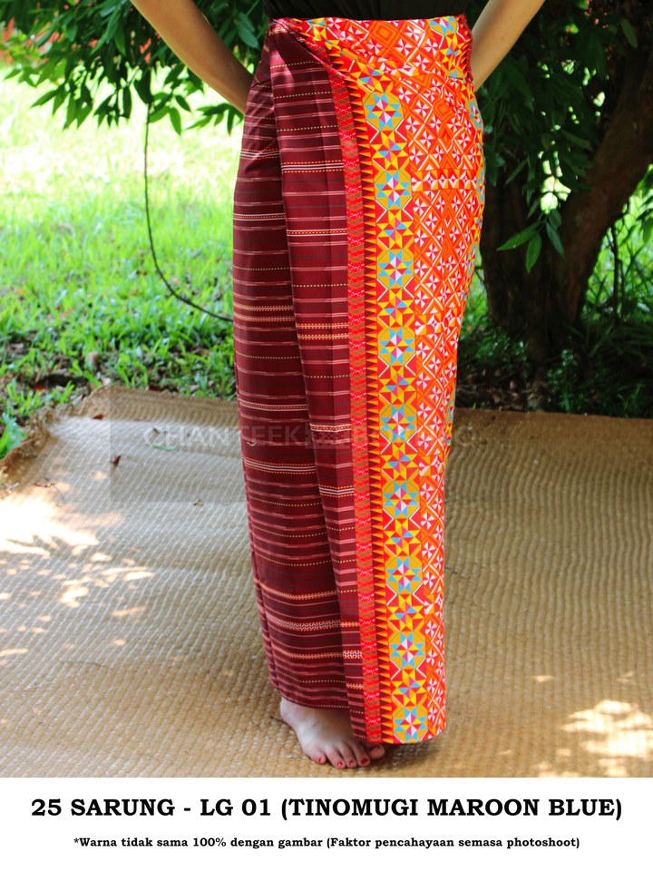 25 SARUNG - LG 01 (TINOMUGI MAROON BLUE)