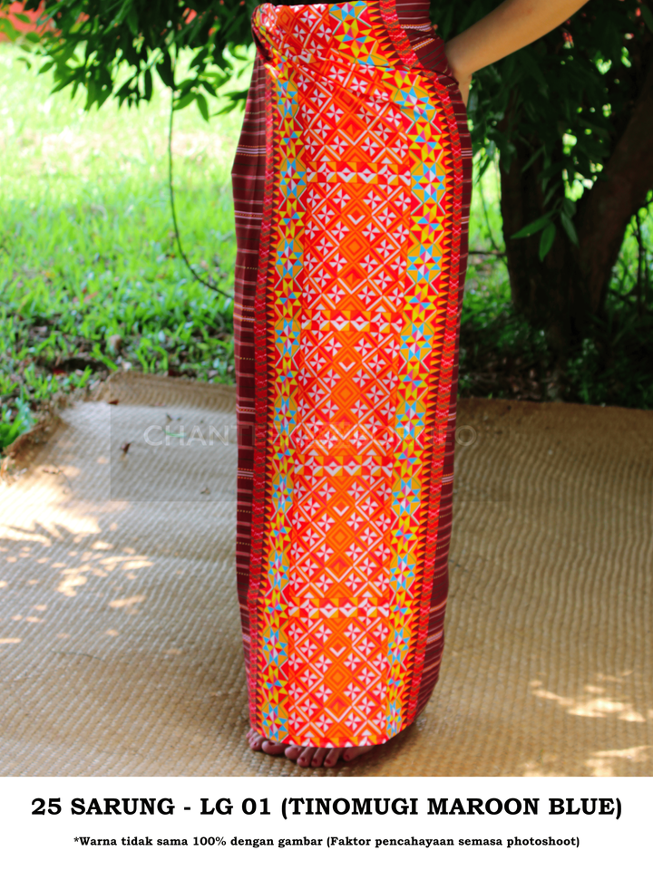 25 SARUNG - LG 01 (TINOMUGI MAROON BLUE) 2