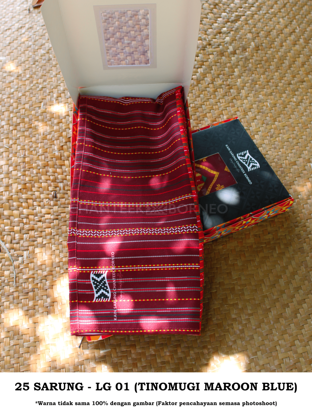 25 SARUNG - LG 01 (TINOMUGI MAROON BLUE) 3