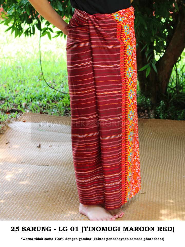 25 SARUNG - LG 01 (TINOMUGI MAROON RED) 1
