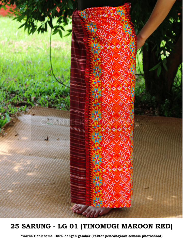 25 SARUNG - LG 01 (TINOMUGI MAROON RED) 2