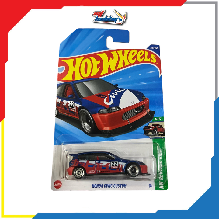 Hot Wheels Honda Civic Custom (Blue-Red)