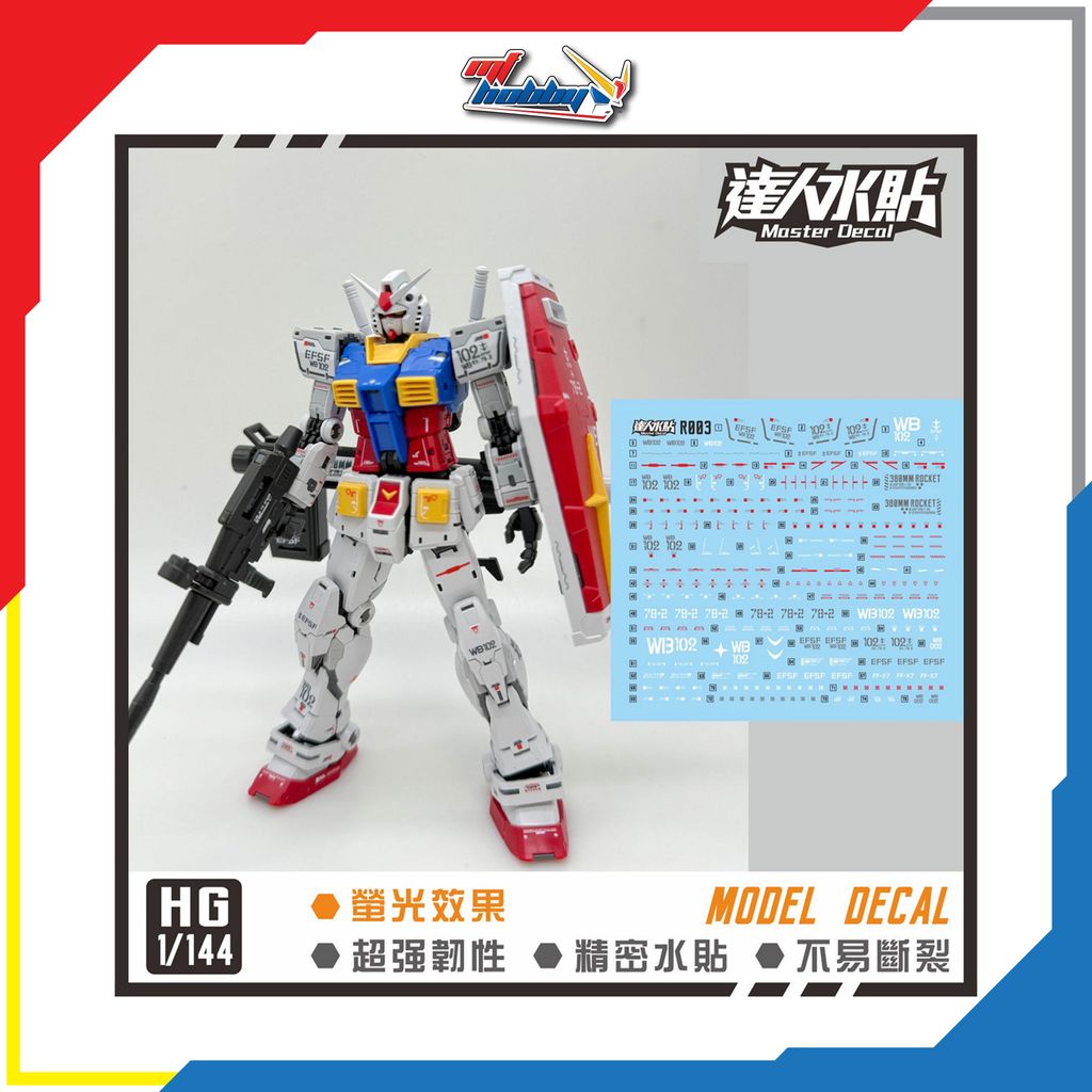 DL Dalin Master Decal - R003 - RG RX-78-2 Gundam Ver. 2.0