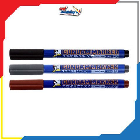 Gundam Marker GM01 Black GM02 Gray GM03 Brown