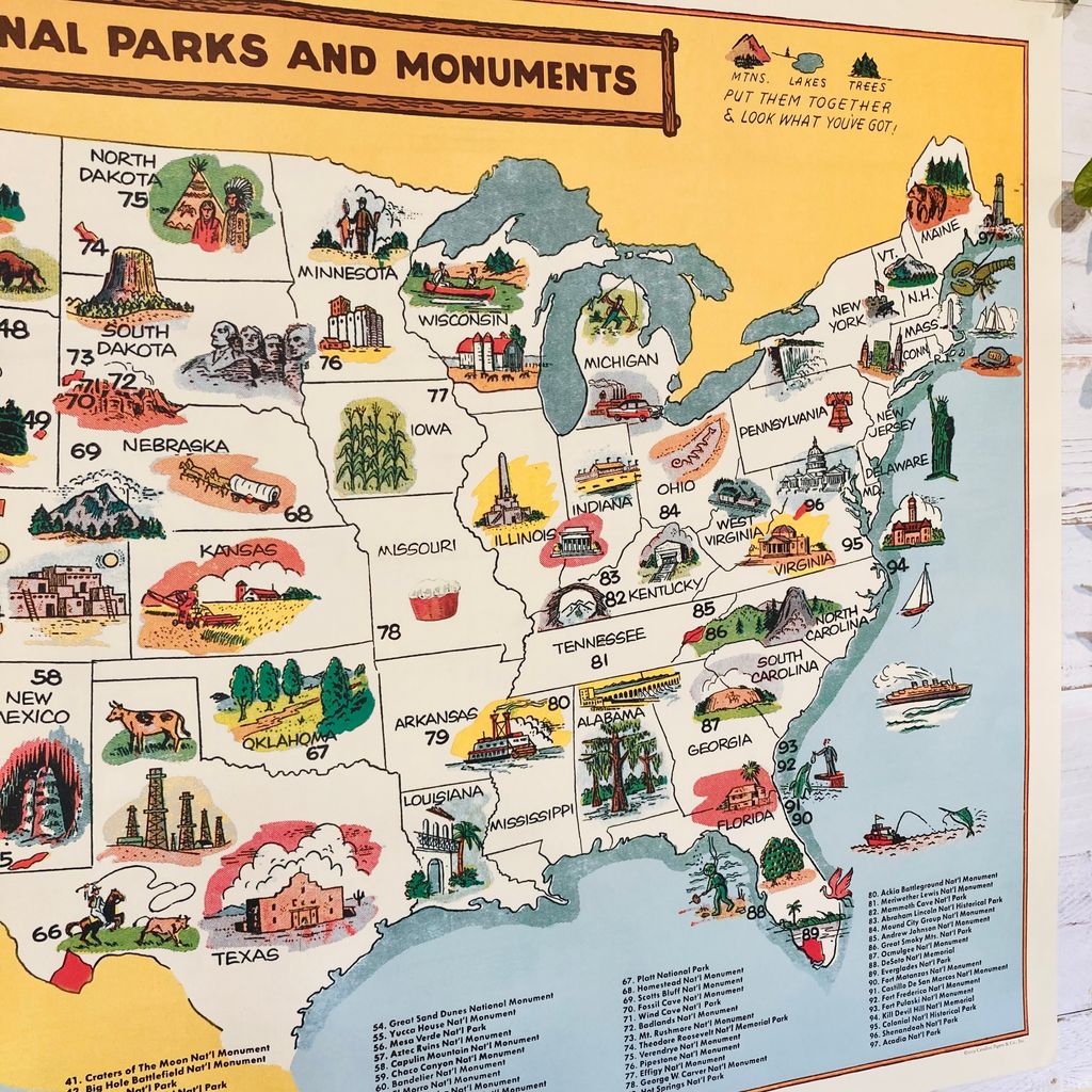 Cavallini & Co.｜海報/ 包裝紙- 國家公園地圖National Parks Map
