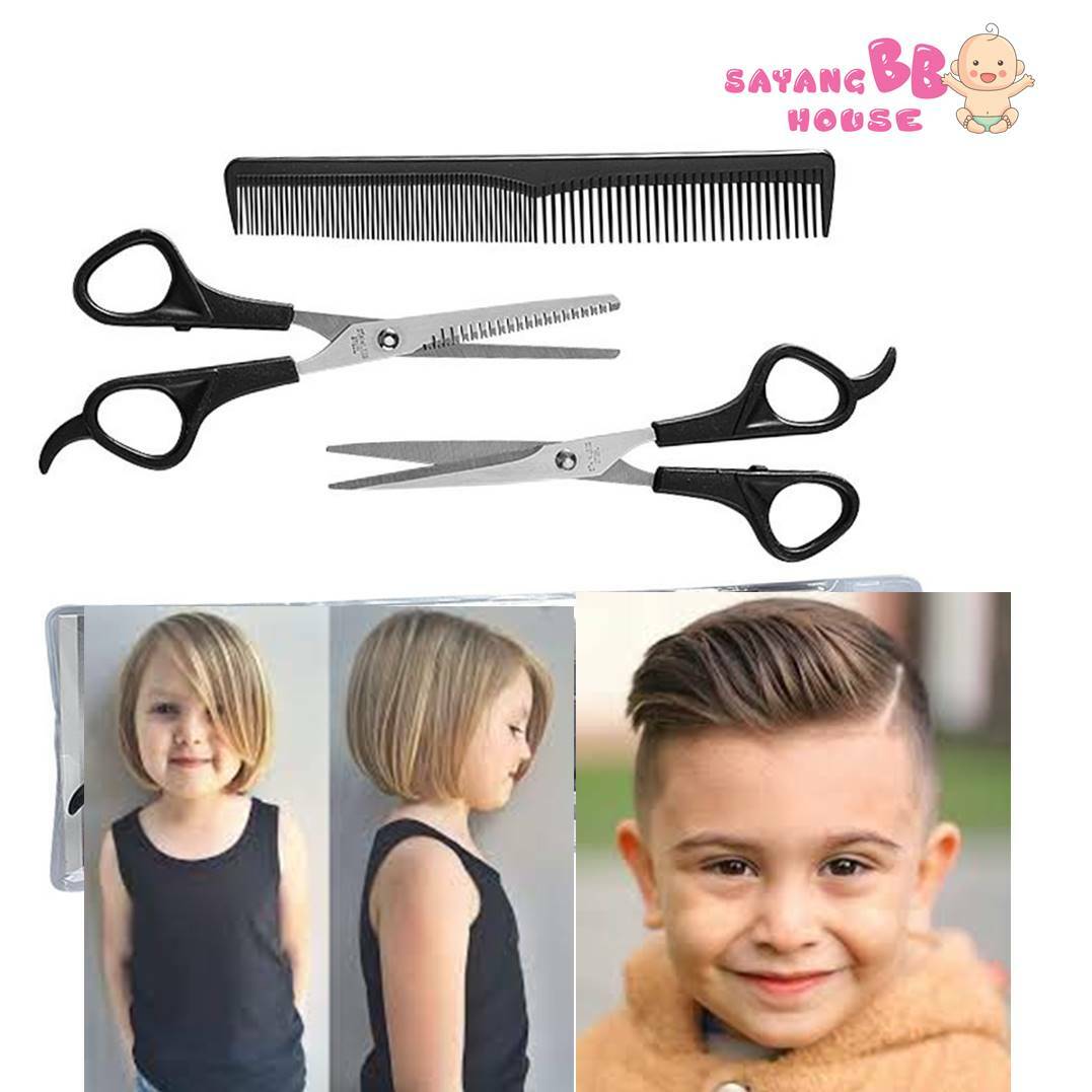 3 Pcs Hair Scissors Hair Cutting Thinning Set Kids Hair Cut Scissors Salon  Hairdressing Shears Stainless Steel Barber Tools – SAYANG BB HOUSE