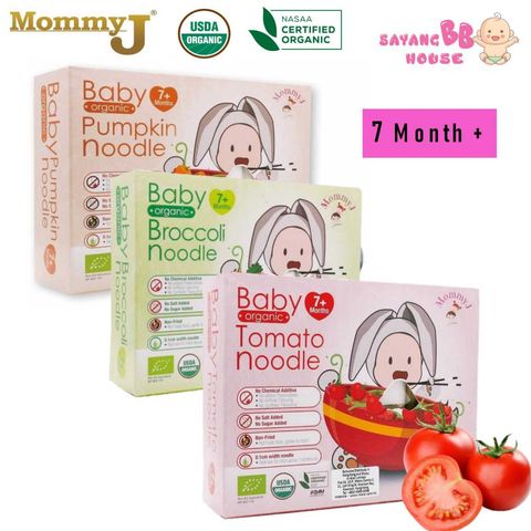 MommyJ Baby Food Organic Noodle Broccoli , Pumpkin , Tomato / Kids baby Noodle / Children Natural food