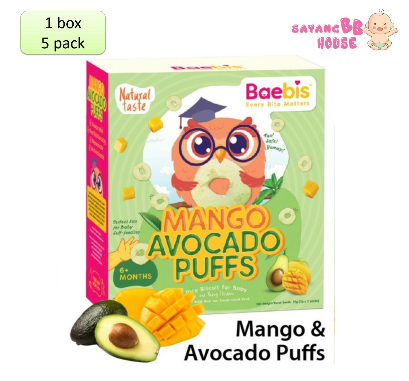 Baebis Mango Avocado Puffs Baby Food