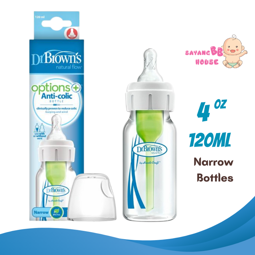 Buy Dr Brown PP Narrow-Neck Options+ Baby Bottle - Blue, 2-Pack 4 Oz /120  ml online