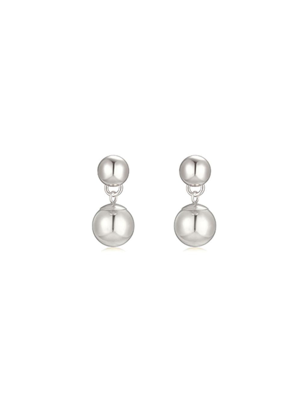 Double Ball Earrings Silver
