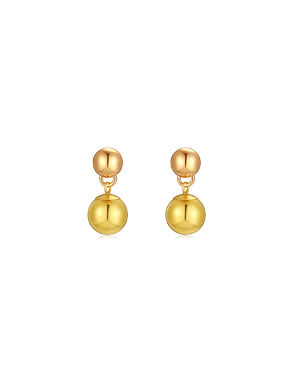 Double Ball Earrings Gold