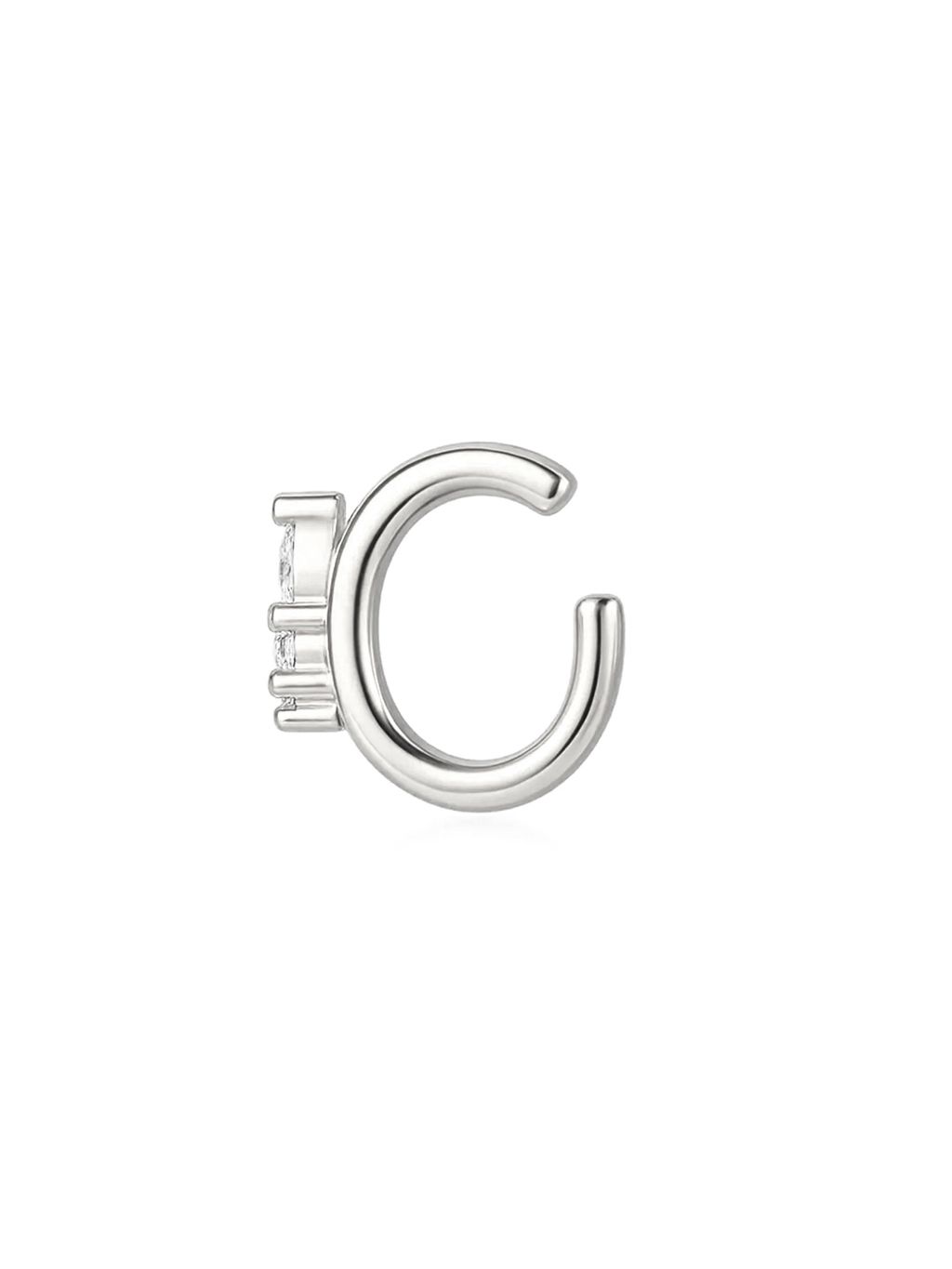clover earcuff silver
