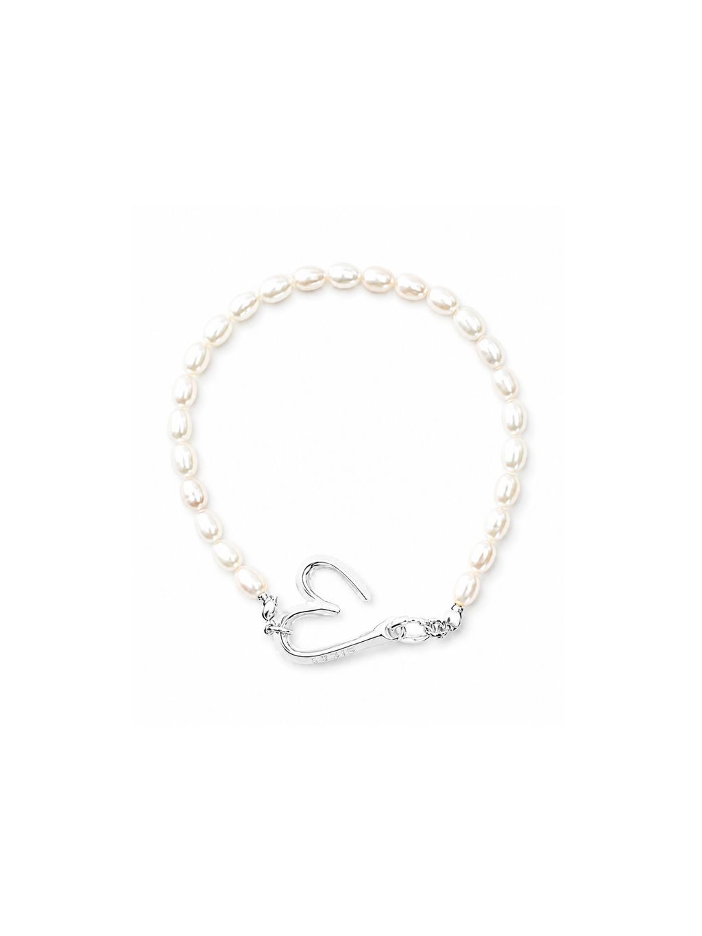 Heartcode Pearl Bracelet_silver
