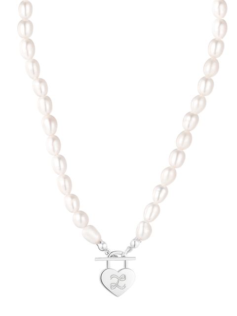 Heart Lock Pearl N silver