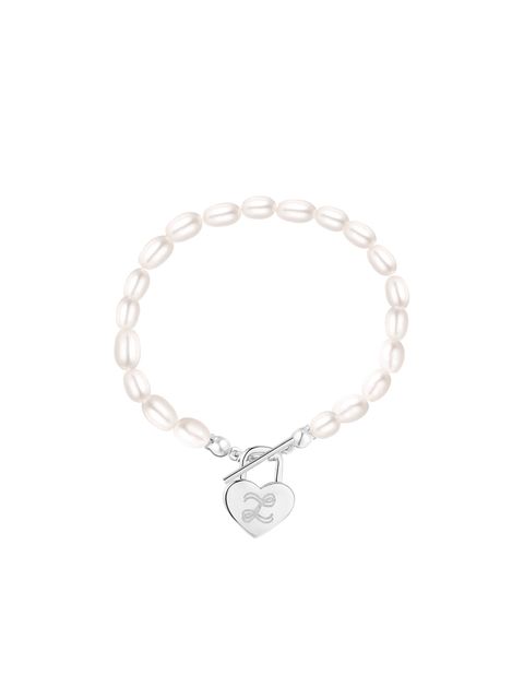 Heart Lock Pearl B silver