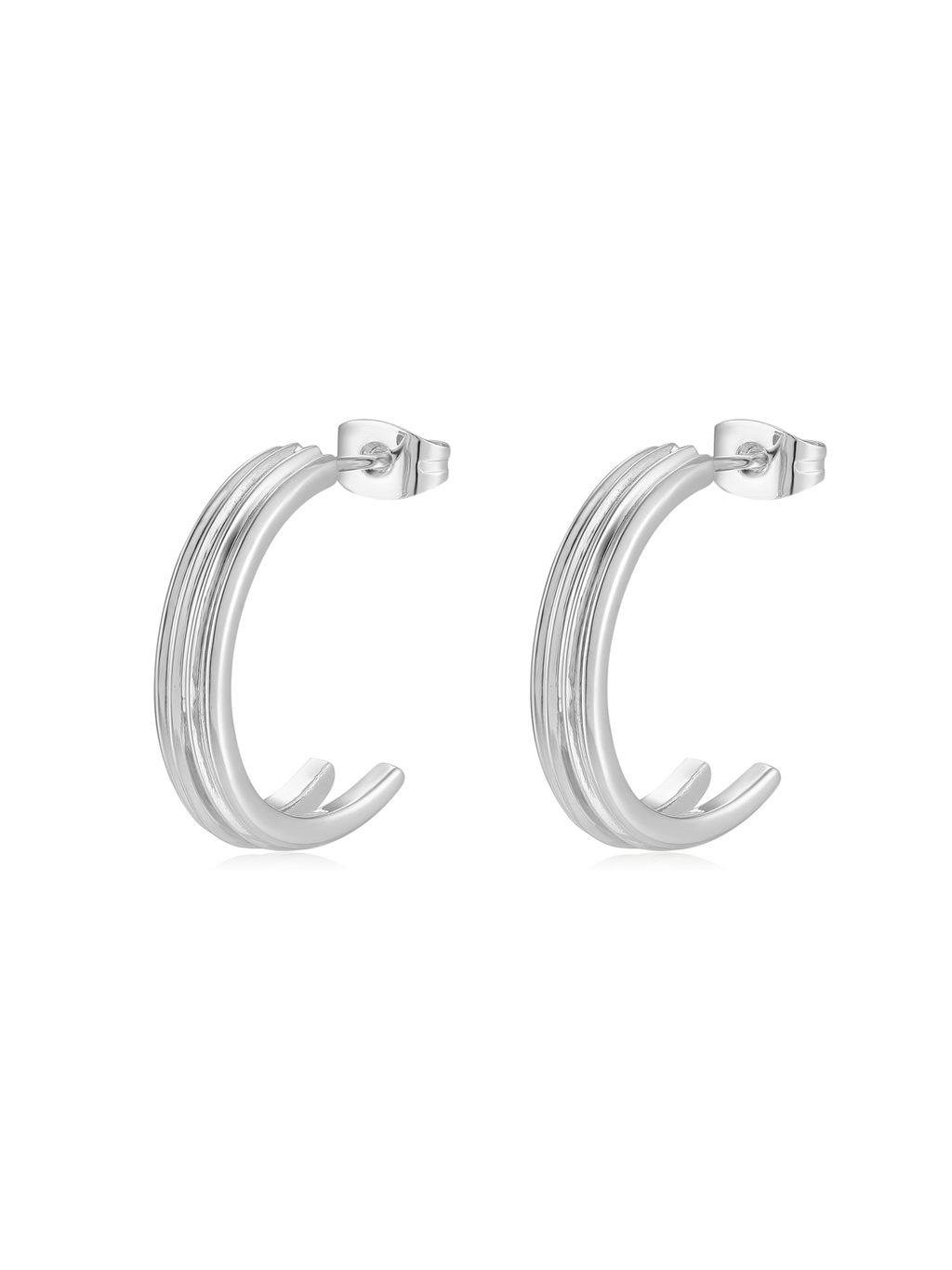 Split Earrings_silver