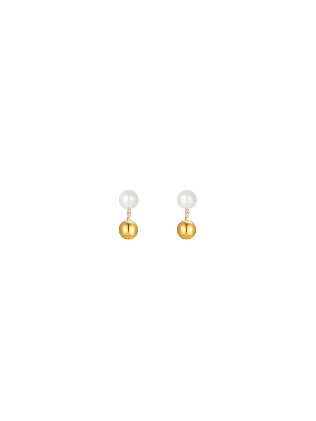 White & Gold Earrings