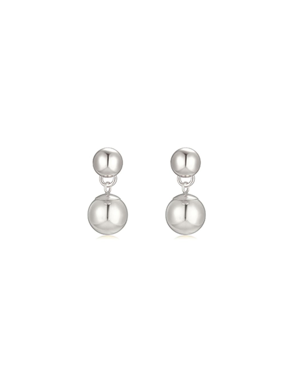Double Ball Earrings Silver