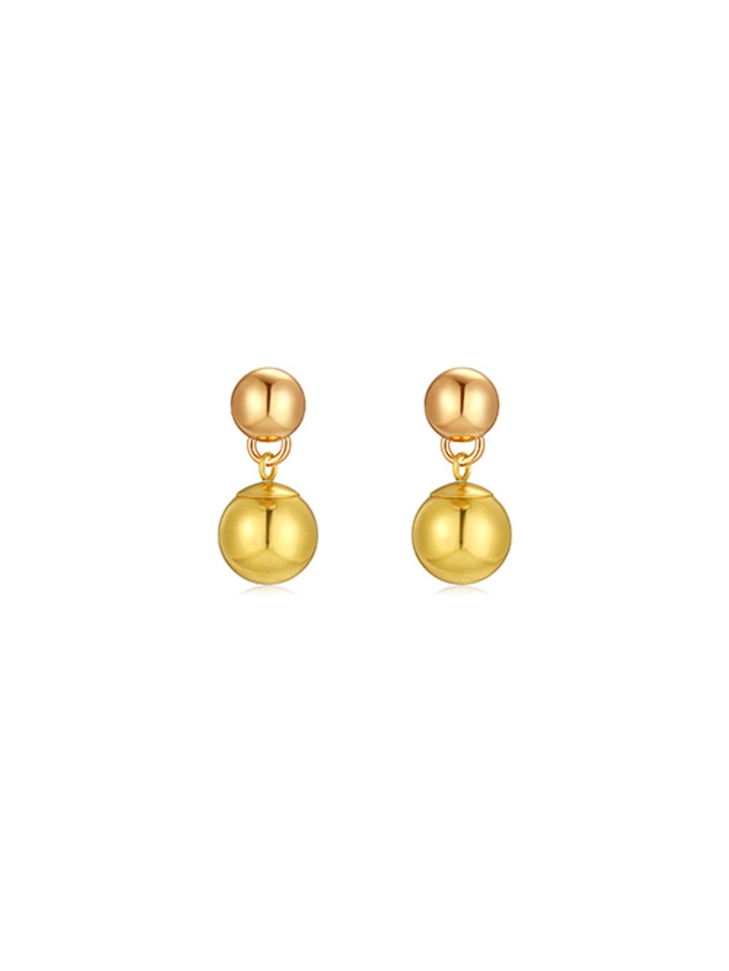 Double Ball Earrings Gold