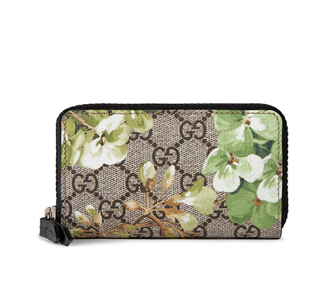 GUCCI GG BLOOM PVC X LEATHER COIN CARD CASE