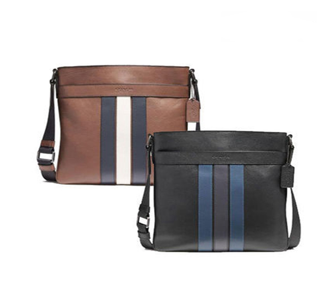 coach charles crossbody with varsity stripe
