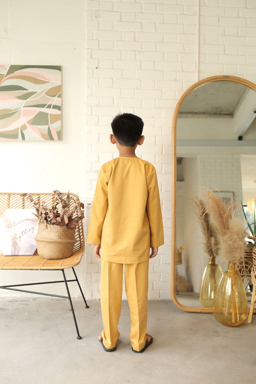 Eloque Adam Baju Melayu Mustard Yellow Back.jpeg