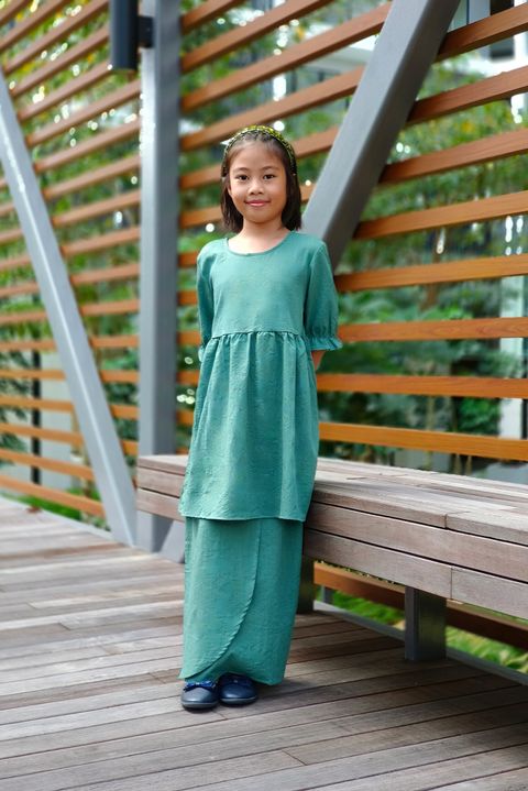 Sofea Kurung in Pine Green Front.jpeg