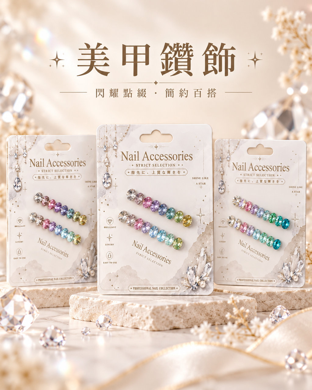 奢華美甲鑽飾璀璨展示