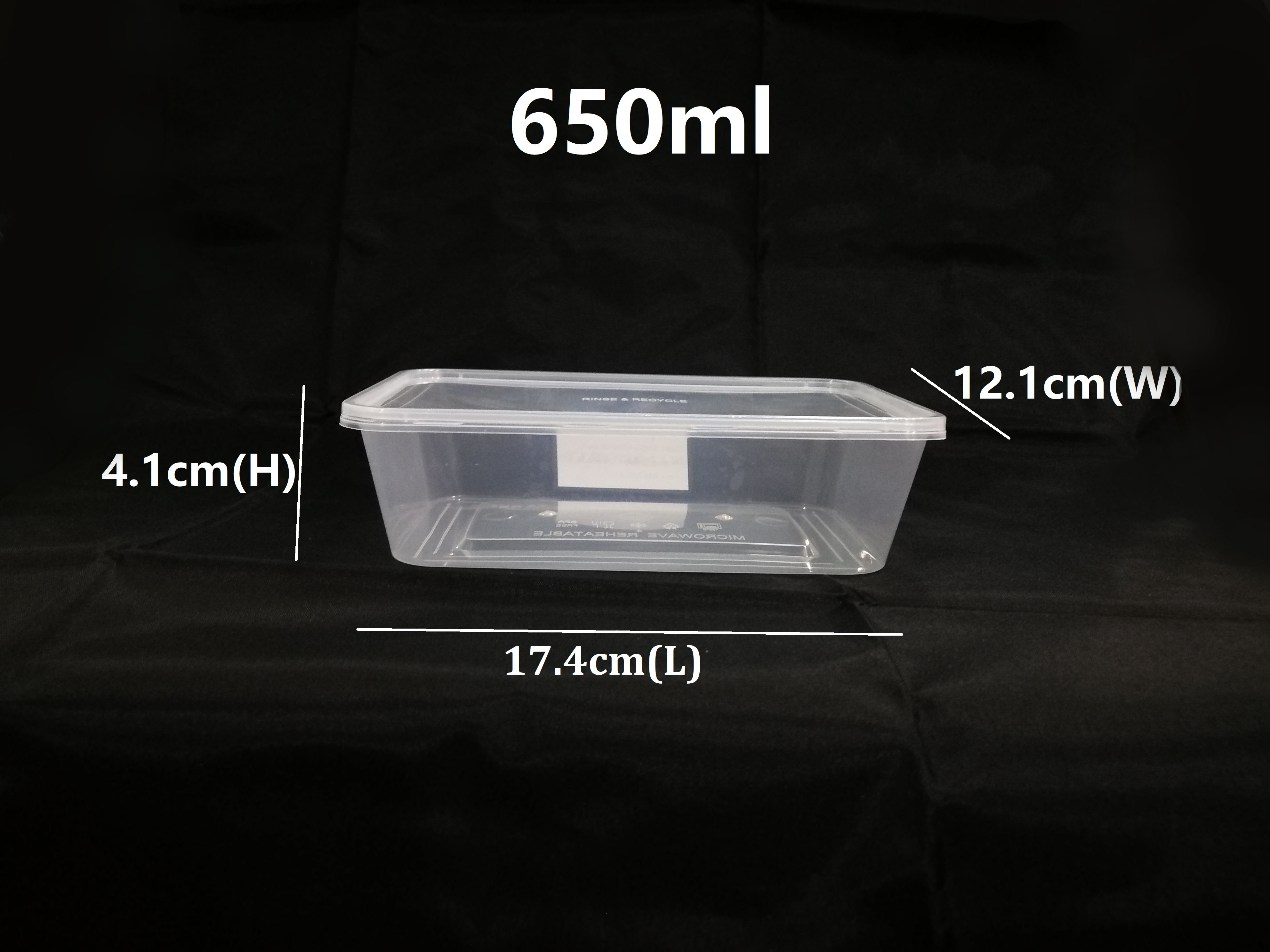 hot selling 1000ml clear rectangular disposable