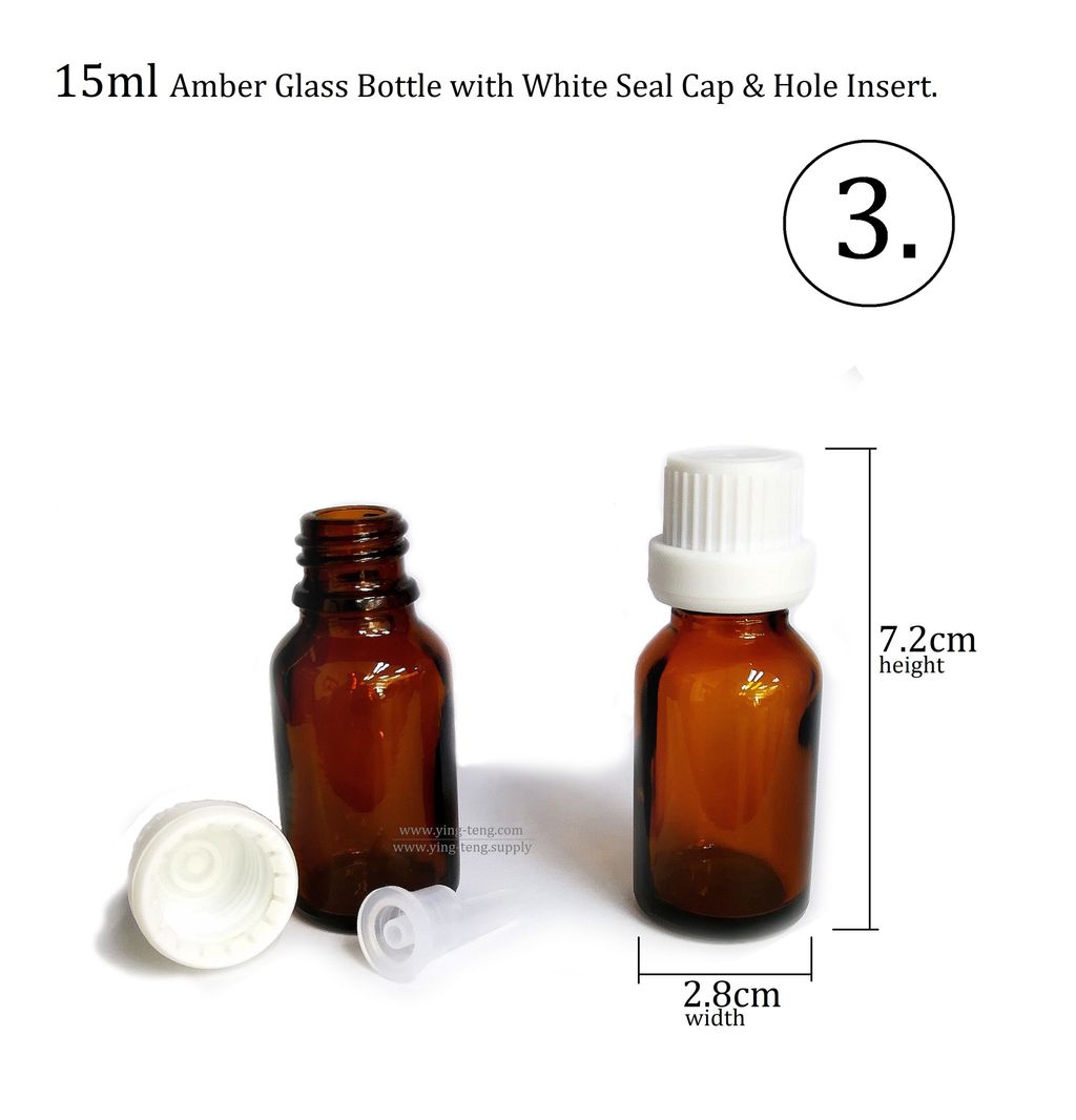 Amber Glass Bottles With Big White Seal Cap 5ml 10ml 15ml 30ml amber-glass-bottles-with-big-white-seal-cap-5ml-10ml-15ml-30ml