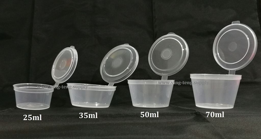 ACE Polypropylene 25ml Hinged Dip Container, For Sauce