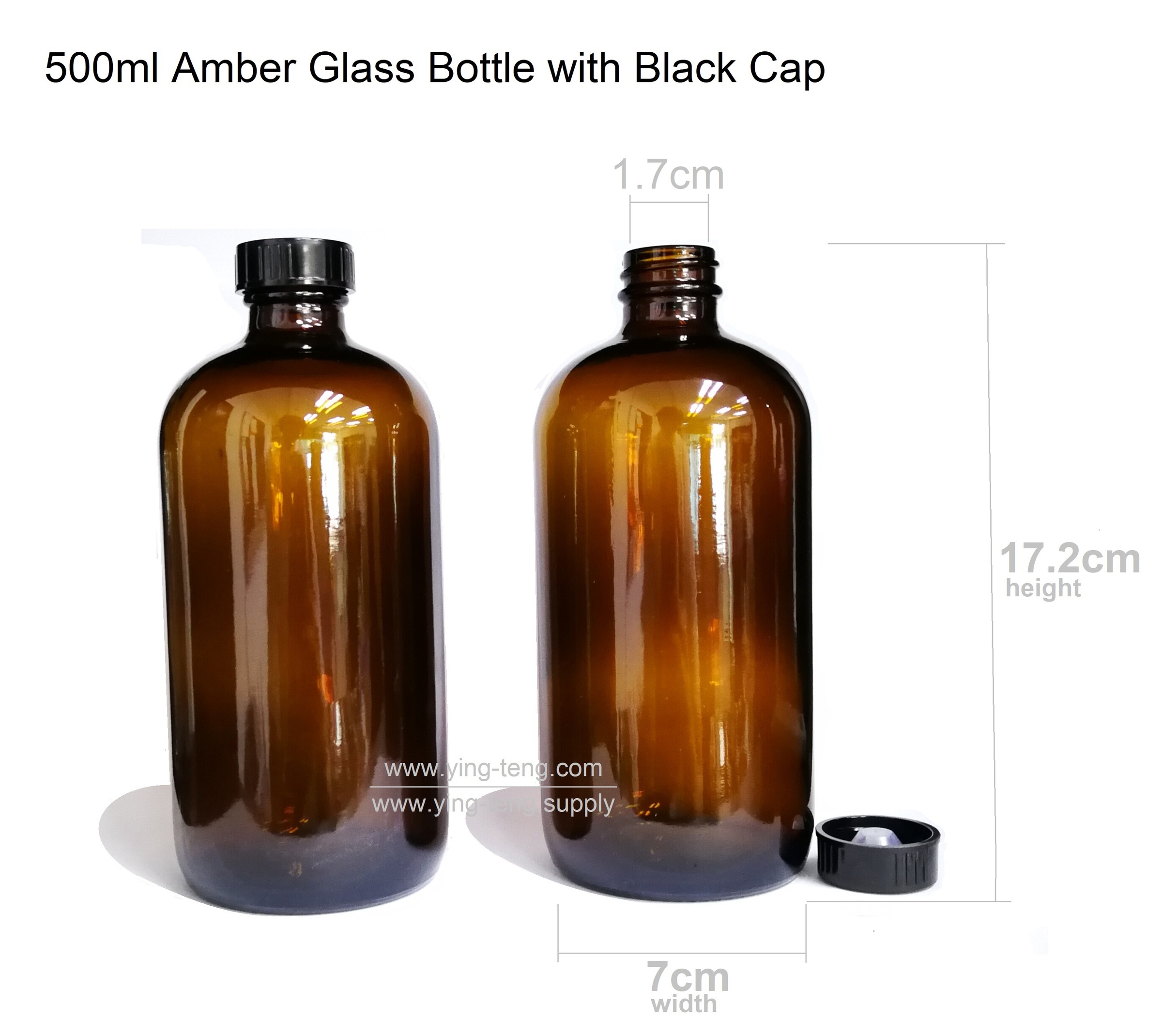500ml Amber Glass Bottle With Black Cap Bottles Online Shop
