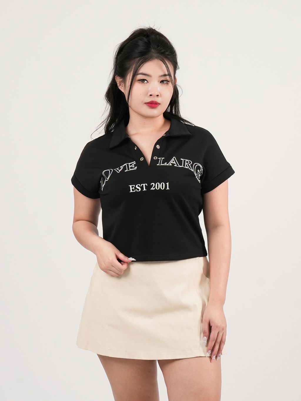 Plus Size Trendy V-Neck Collar Top