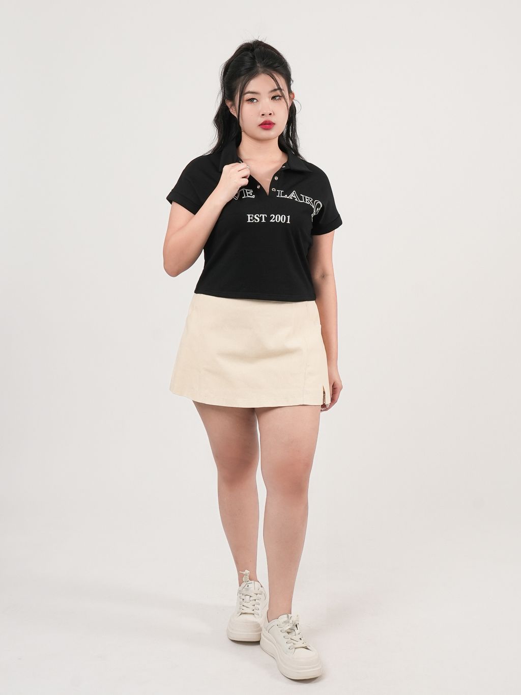 Plus Size Trendy V-Neck Collar Top