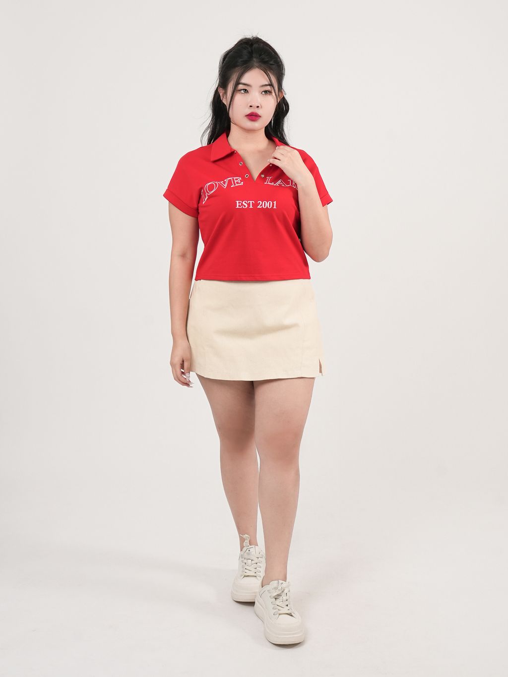 Plus Size Trendy V-Neck Collar Top