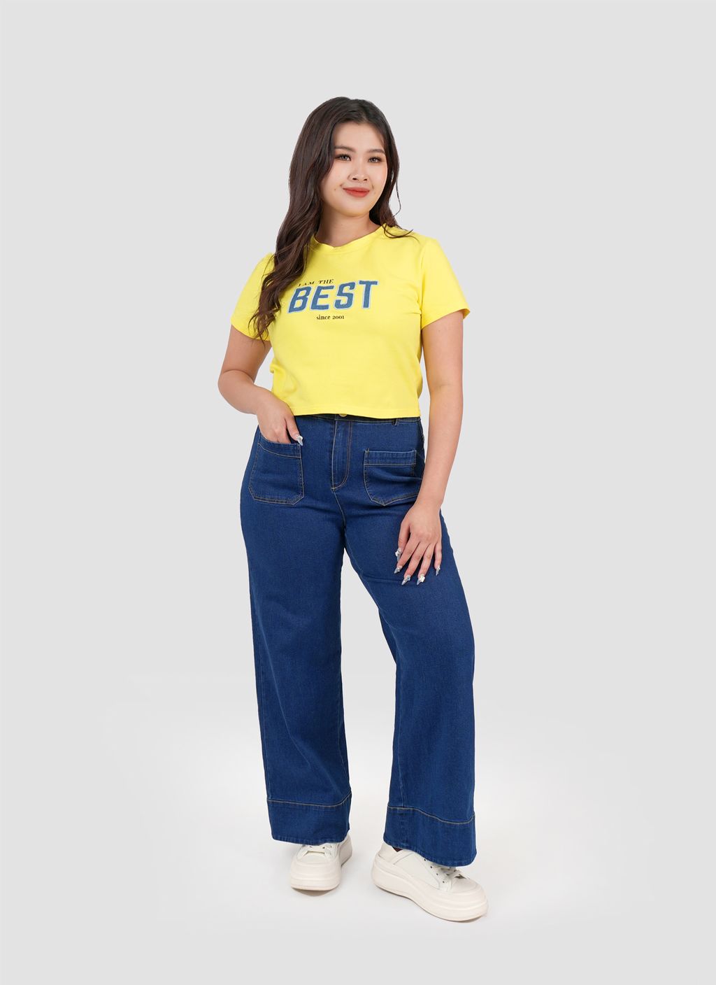 Plus Size Trendy Embroidered Patch Top