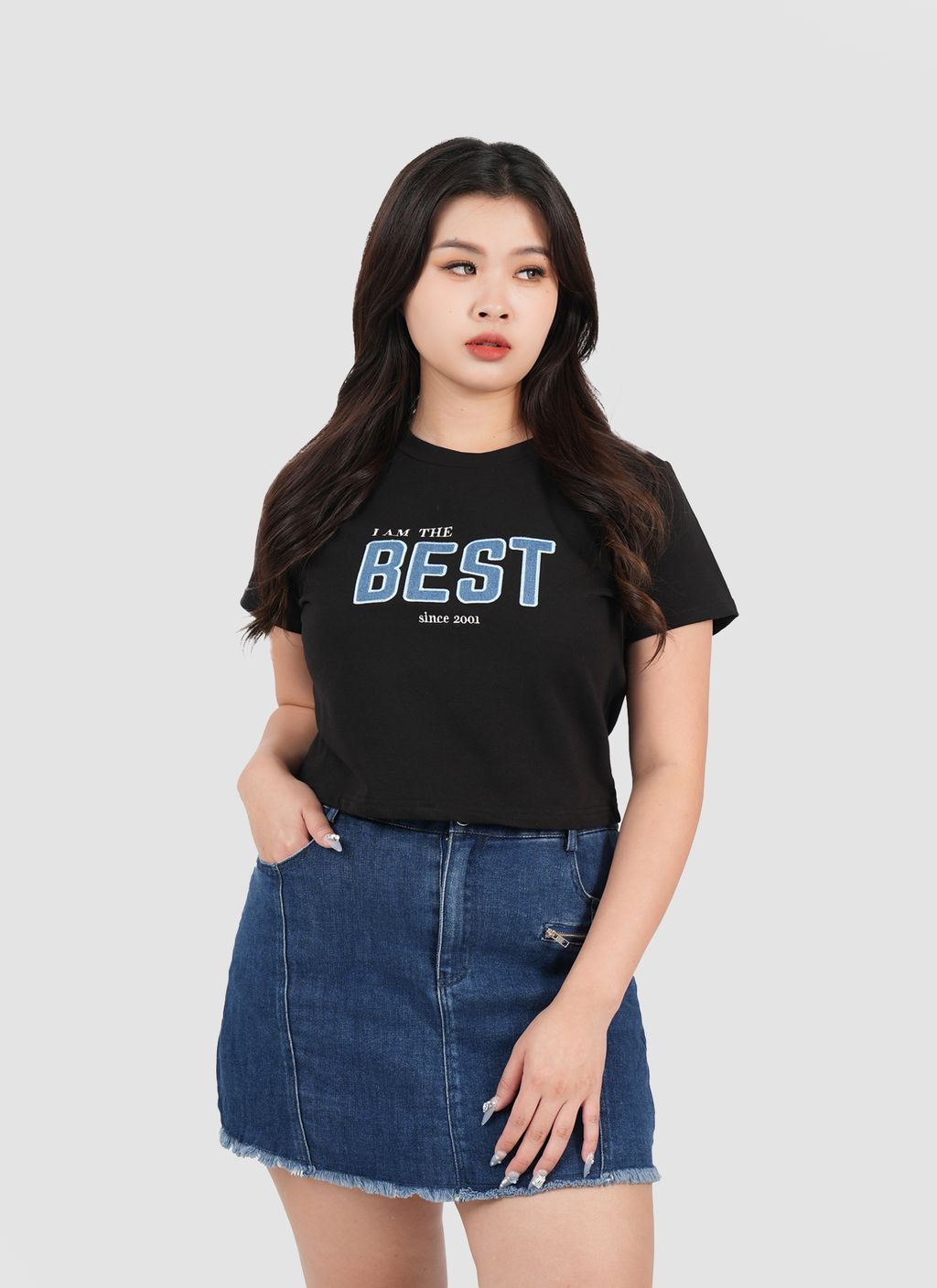 Plus Size Trendy Embroidered Patch Top