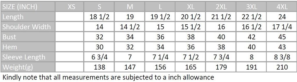 size chart