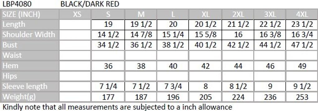 size chart