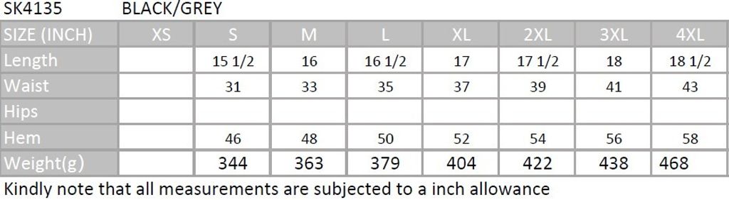 size chart