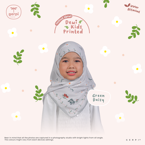 Gerpi Kids-Dewi Kids Printed Green Daisy