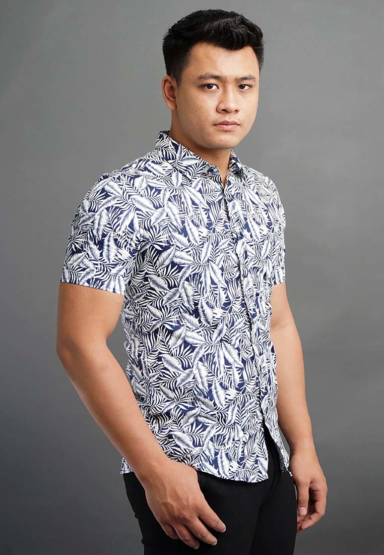 SHORT SLEEVE SHIRT  BATIK  SSB119 041 BLUE WHITE BATIK  