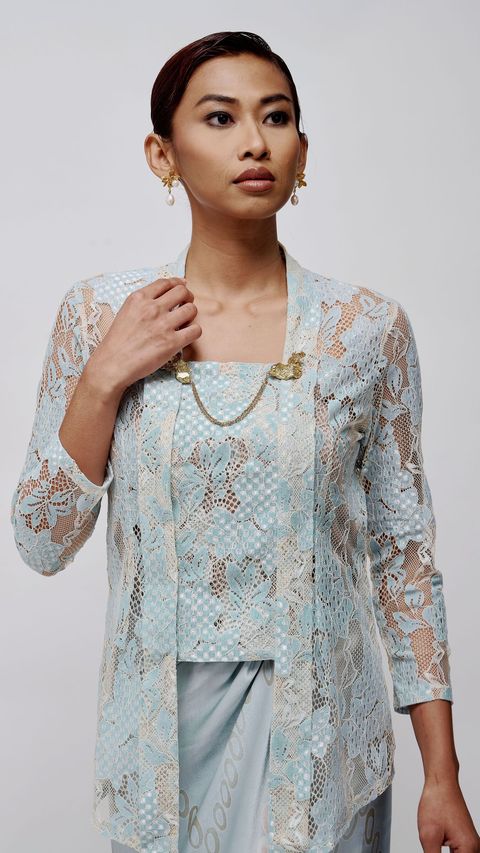 Blue Beige Melur Kebaya