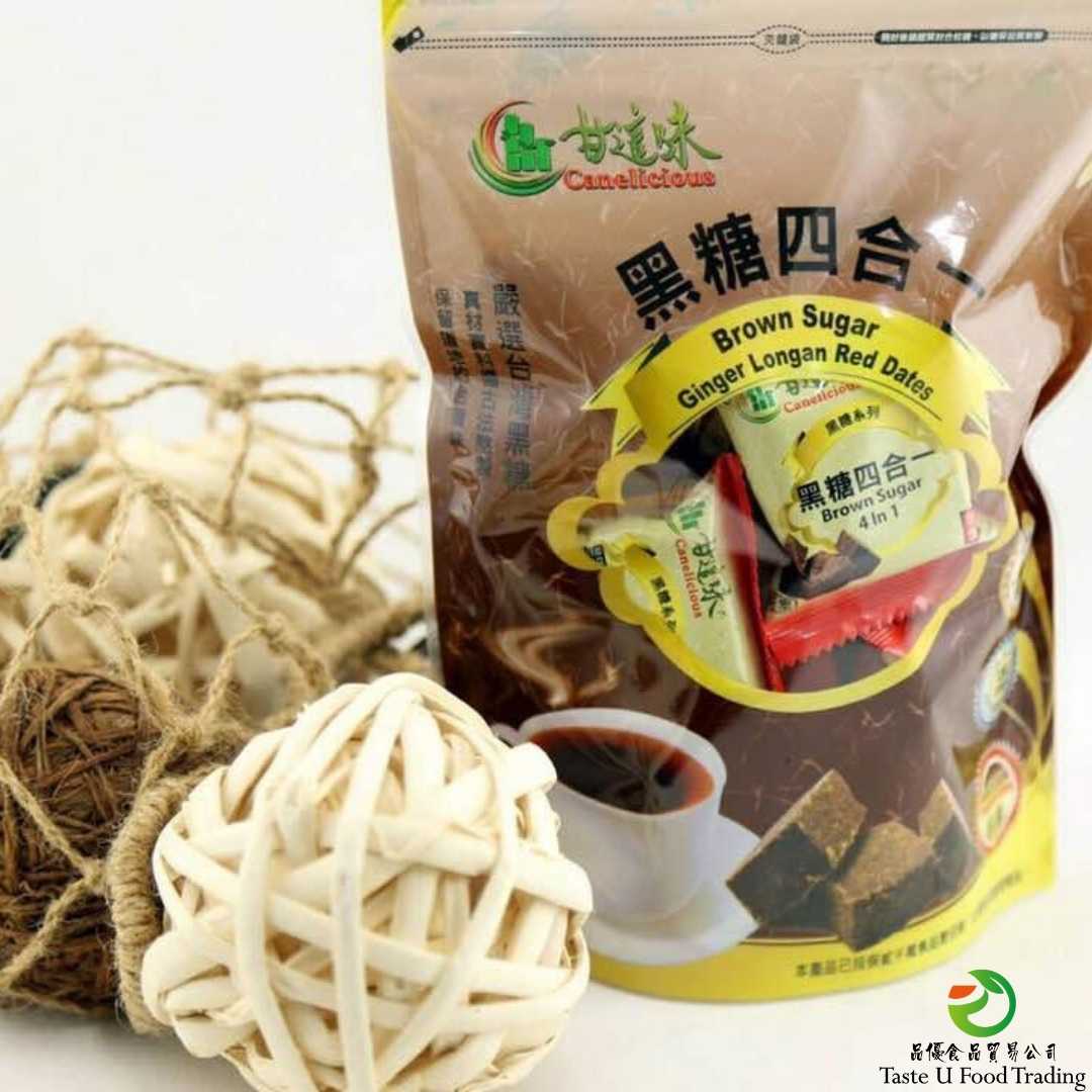 《Canelicious》- Taiwan Brown Sugar - 4 in 1 (Longan Red Dates + Ginger) (350g/10pcs) -《甘这味》正宗台湾黑糖块 黑糖 四合一（桂圆红枣+老姜）