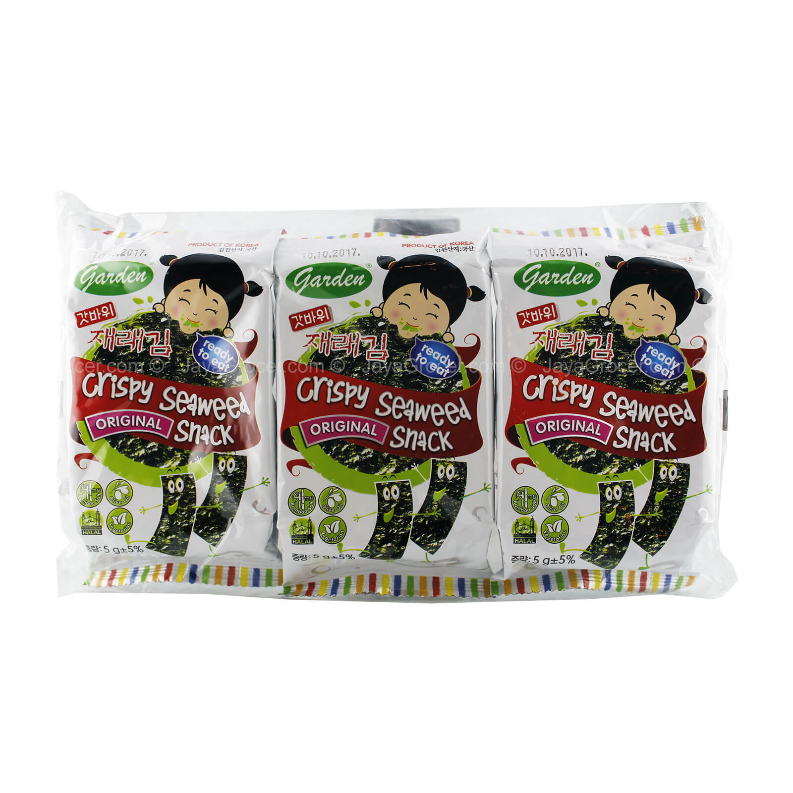 Korea Garden Original Crispy Seaweed Snack 3 Packs HALAL
